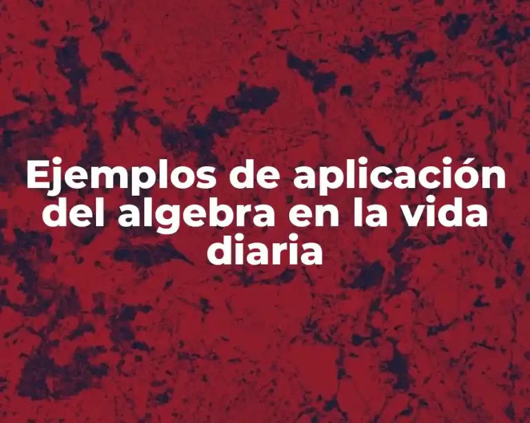 Ejemplos de aplicación del algebra en la vida diaria