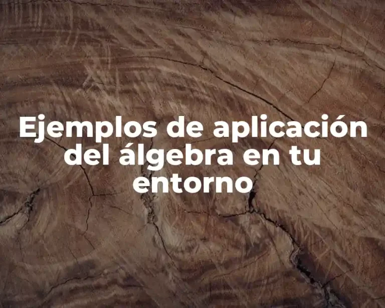 Ejemplos de aplicación del álgebra en tu entorno