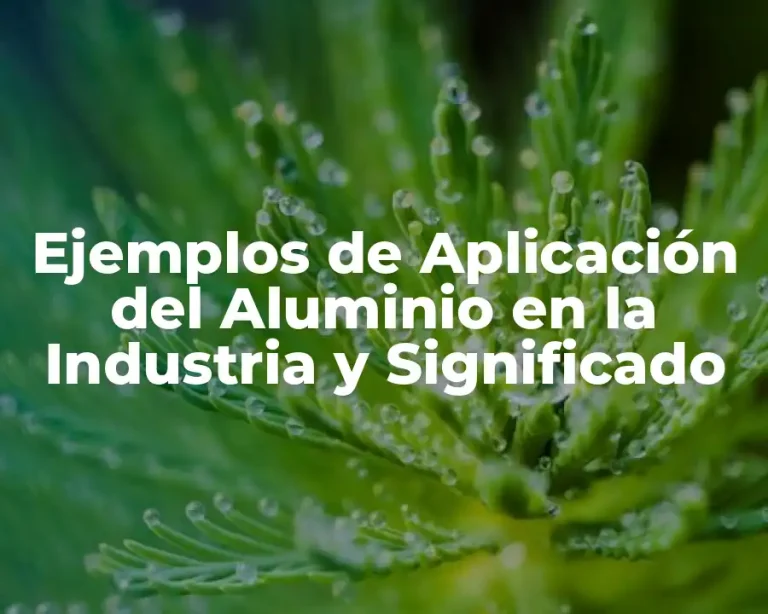 Ejemplos de Aplicación del Aluminio en la Industria y Significado