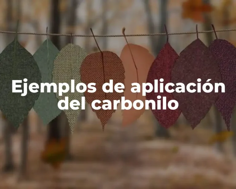 Ejemplos de aplicación del carbonilo