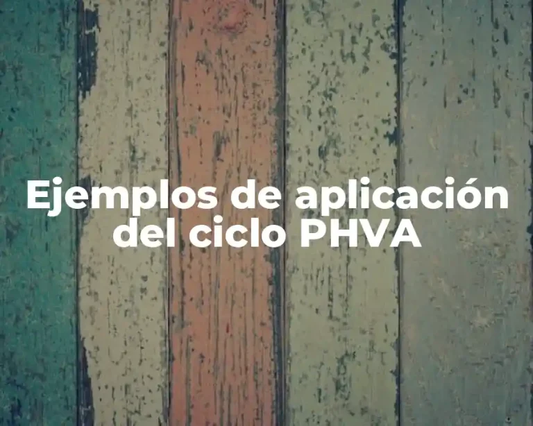 Ejemplos de aplicación del ciclo PHVA