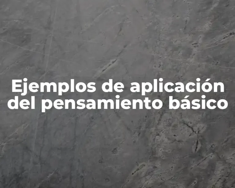 Ejemplos de aplicación del pensamiento básico