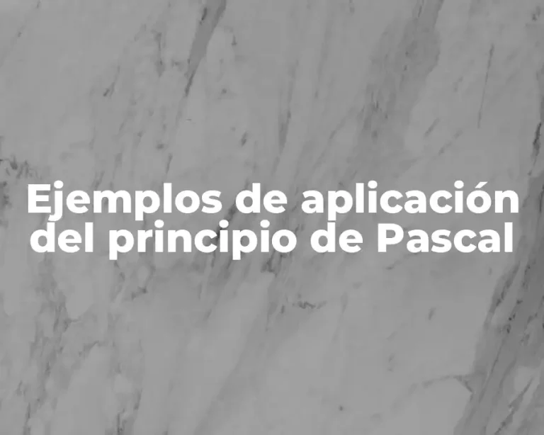 Ejemplos de aplicación del principio de Pascal