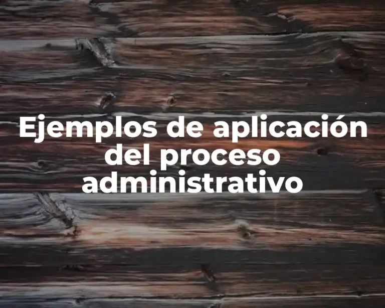 Ejemplos de aplicación del proceso administrativo