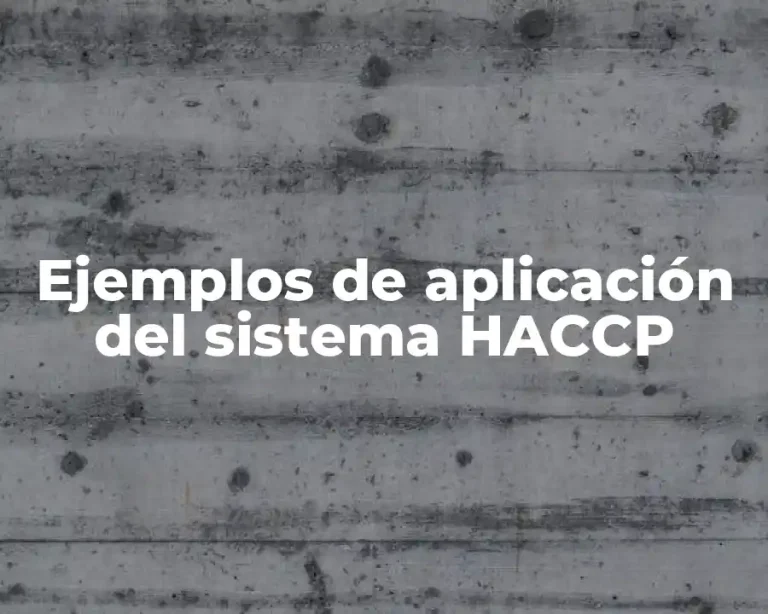 Ejemplos de aplicación del sistema HACCP
