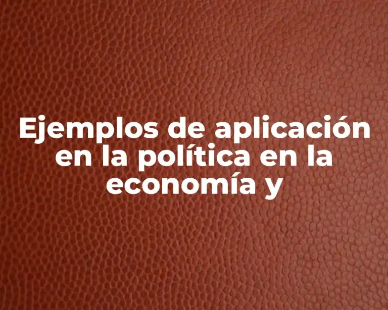 Ejemplos de aplicación en la política en la economía y