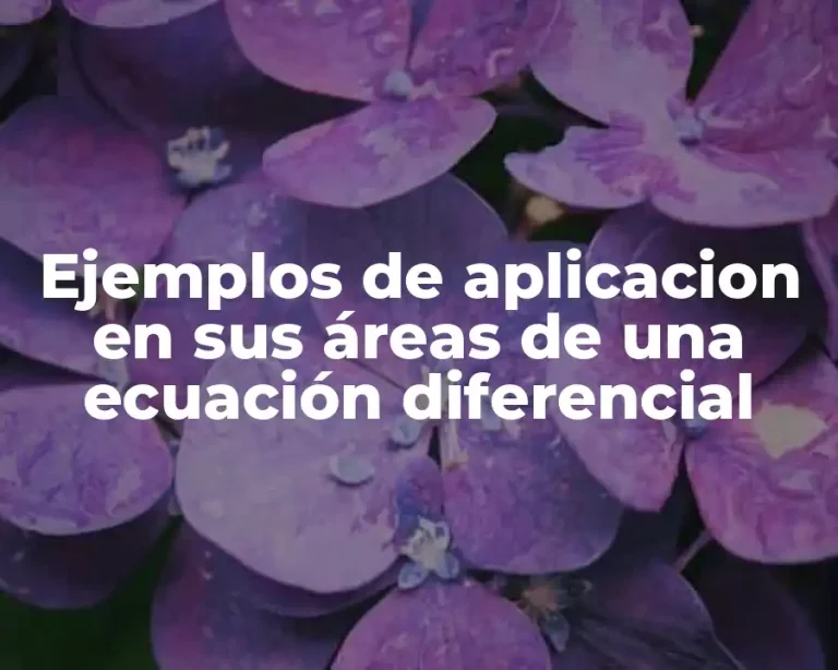 Ejemplos de aplicacion en sus áreas de una ecuación diferencial