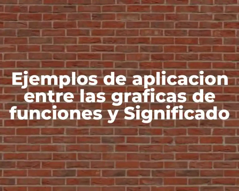 Ejemplos de aplicacion entre las graficas de funciones y Significado