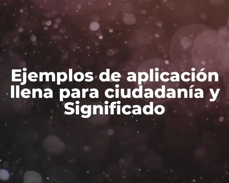 Ejemplos de aplicación llena para ciudadanía y Significado