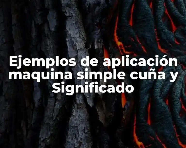 Ejemplos de aplicación maquina simple cuña y Significado