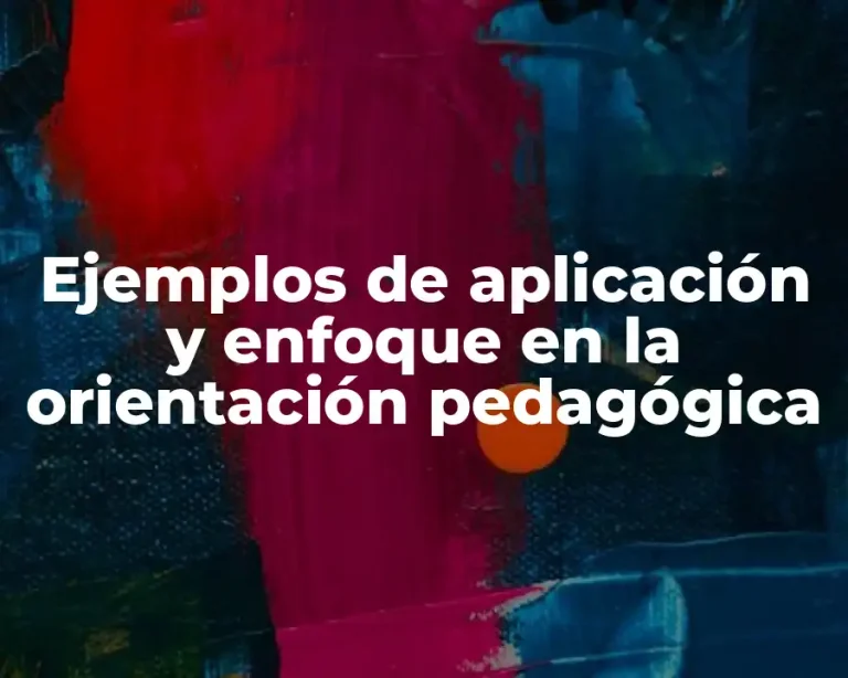 Ejemplos de aplicación y enfoque en la orientación pedagógica