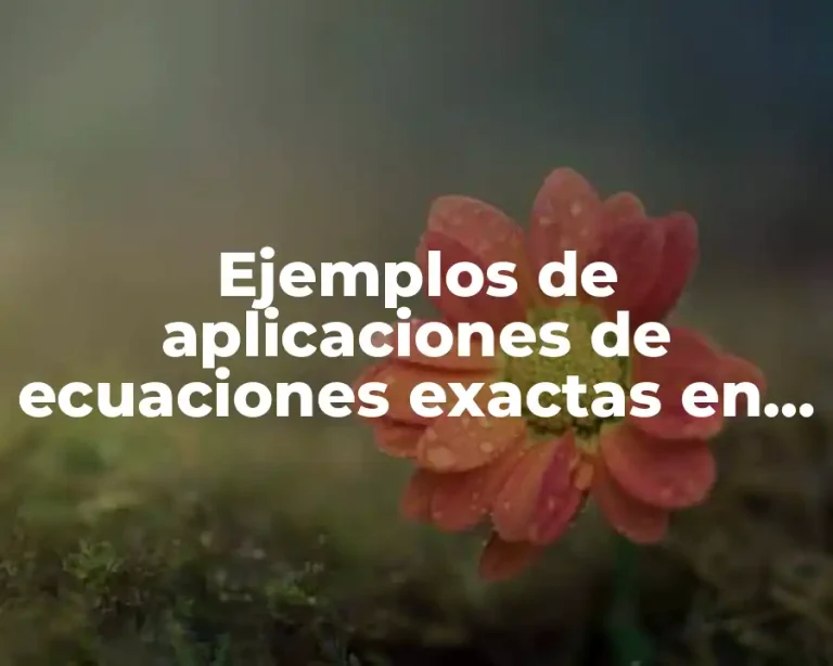 Ejemplos de aplicaciones de ecuaciones exactas en la vida cotidiana