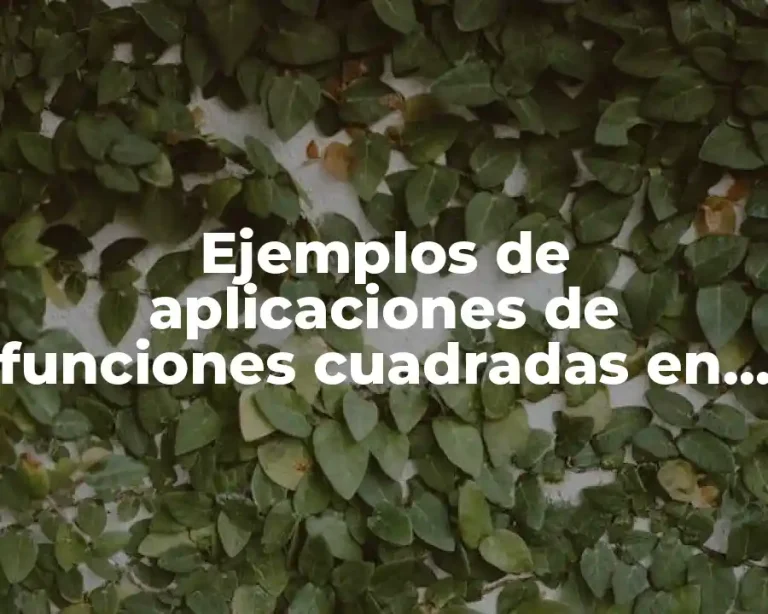 Ejemplos de aplicaciones de funciones cuadradas en la vida cotidiana y Significado