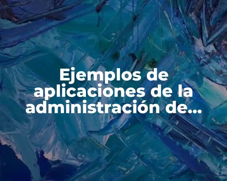 Ejemplos de aplicaciones de la administración de operaciones