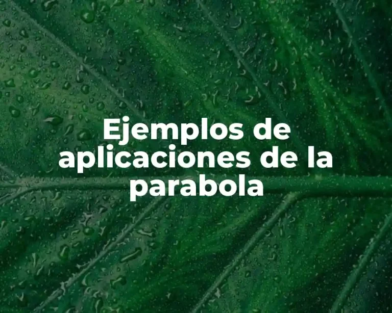 Ejemplos de aplicaciones de la parabola