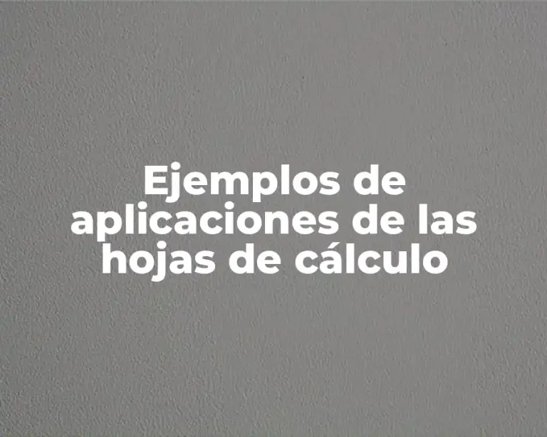 Ejemplos de aplicaciones de las hojas de cálculo