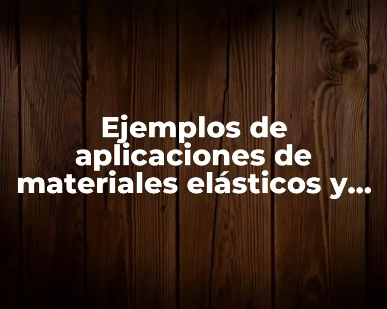 Ejemplos de aplicaciones de materiales elásticos y Significado