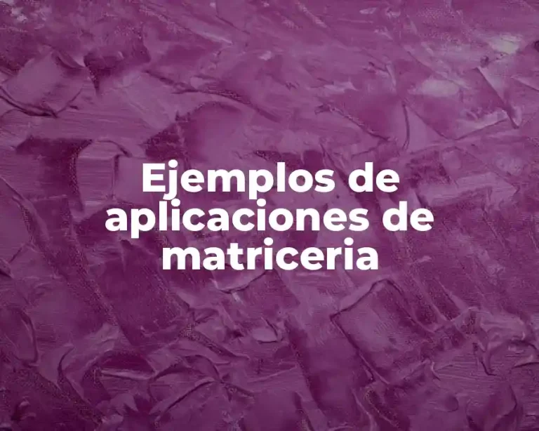 Ejemplos de aplicaciones de matriceria