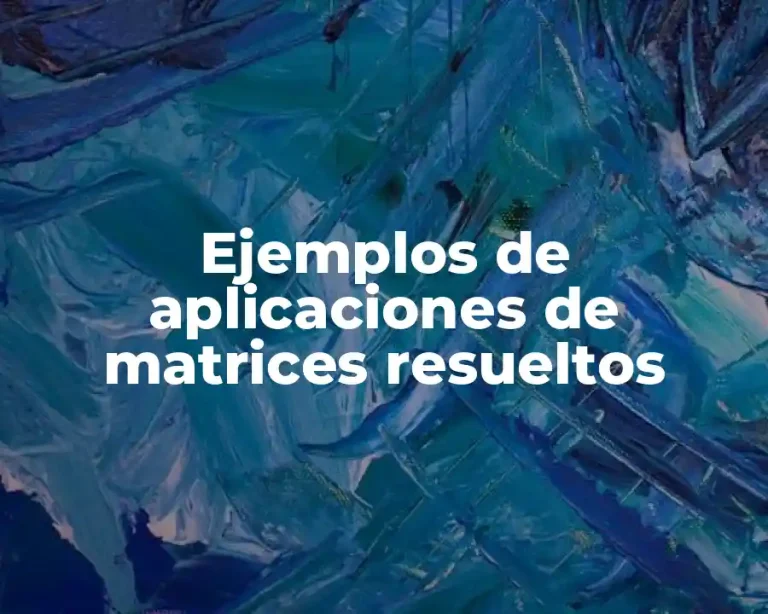 Ejemplos de aplicaciones de matrices resueltos