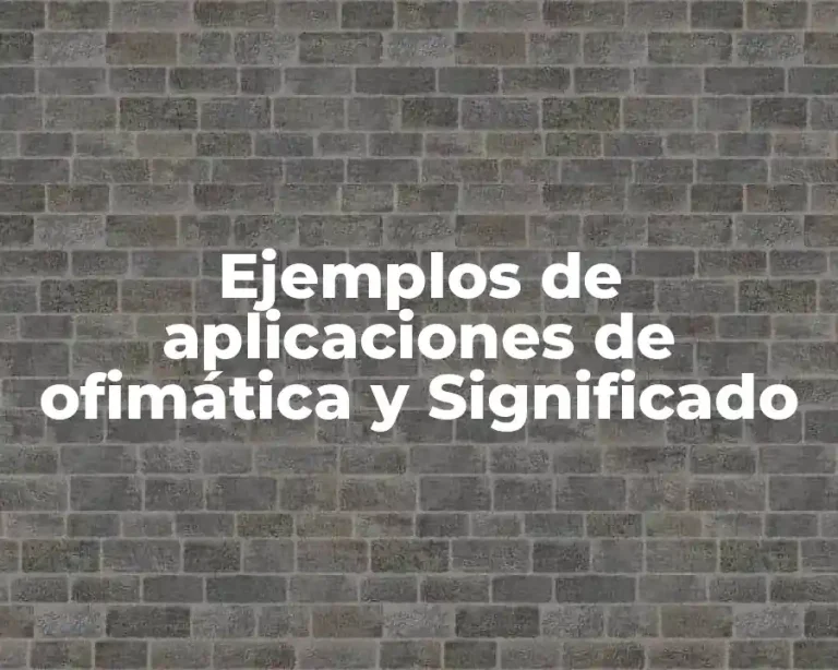 Ejemplos de aplicaciones de ofimática y Significado