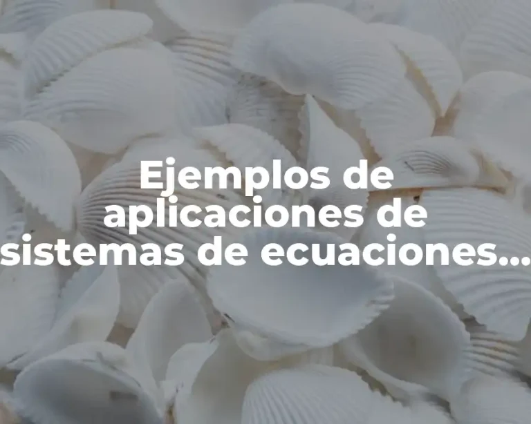 Ejemplos de aplicaciones de sistemas de ecuaciones lineales