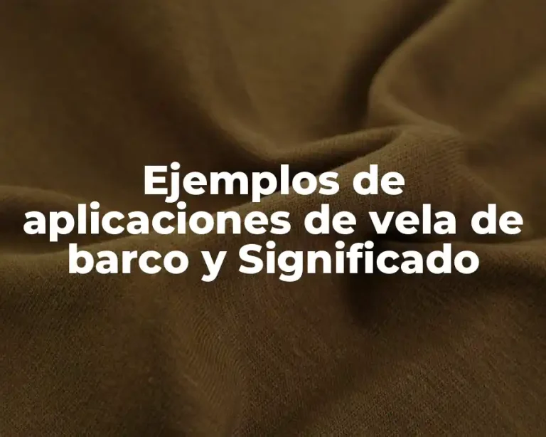 Ejemplos de aplicaciones de vela de barco y Significado