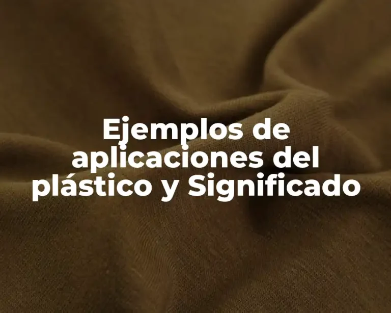 Ejemplos de aplicaciones del plástico y Significado