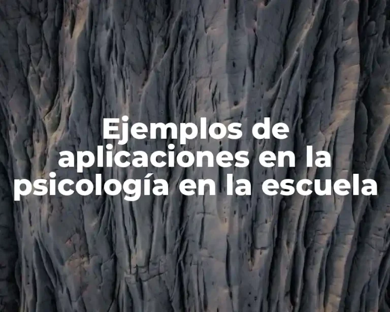 Ejemplos de aplicaciones en la psicología en la escuela
