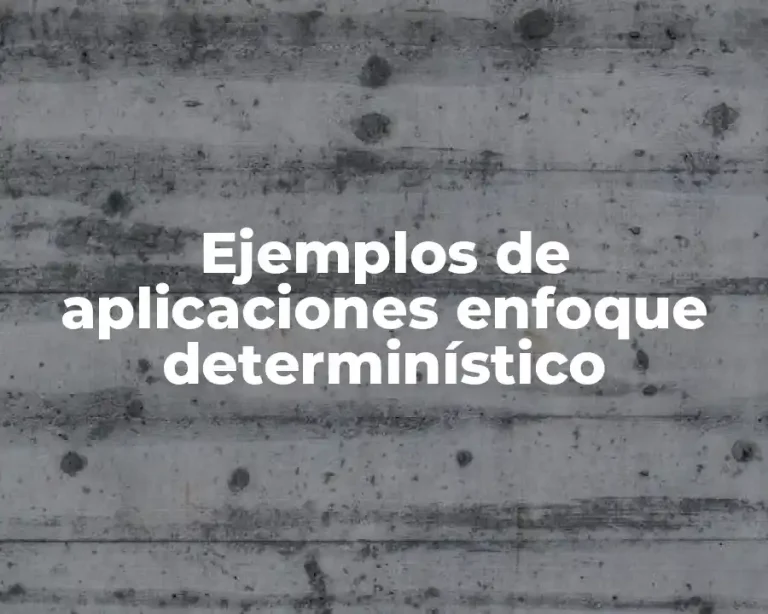 Ejemplos de aplicaciones enfoque determinístico