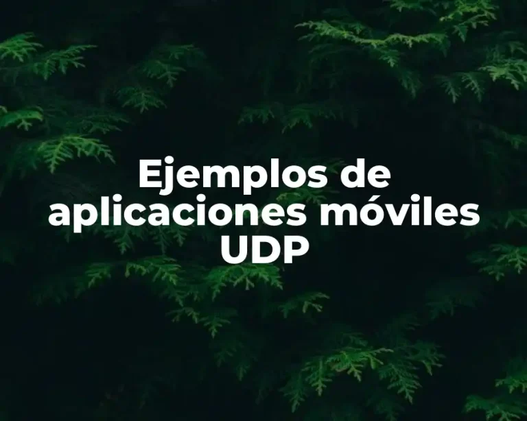 Ejemplos de aplicaciones móviles UDP