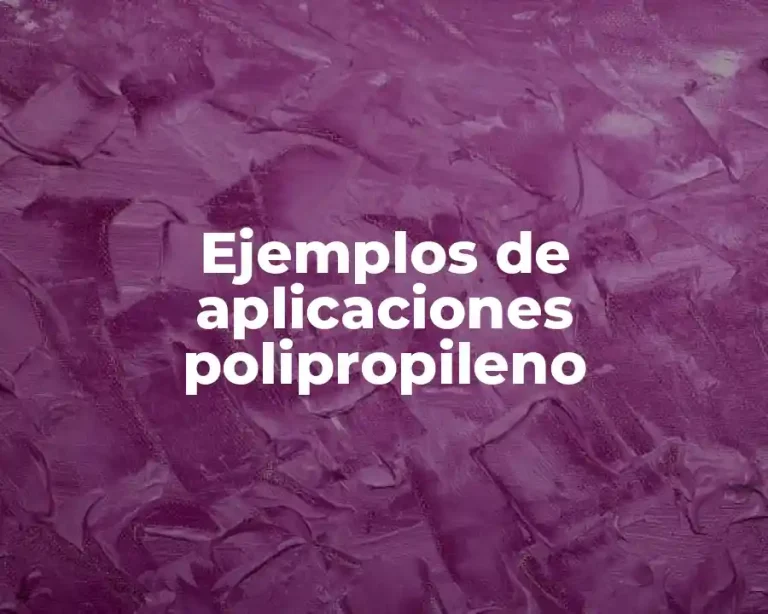Ejemplos de aplicaciones polipropileno
