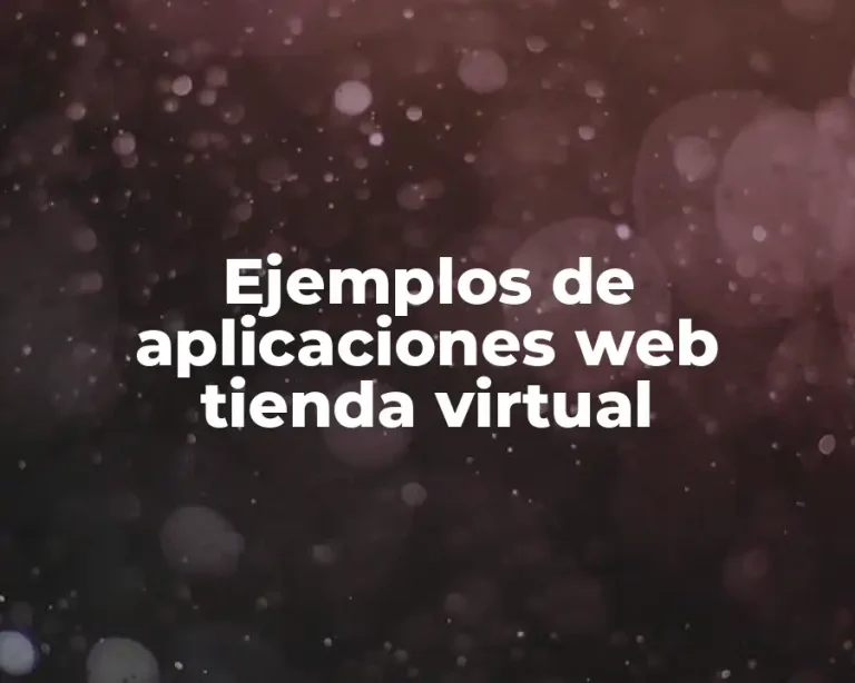 Ejemplos de aplicaciones web tienda virtual