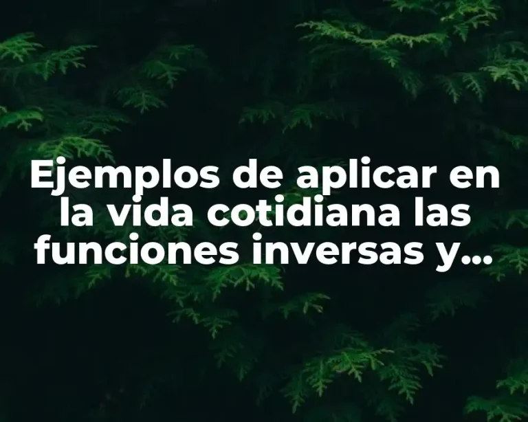 Ejemplos de aplicar en la vida cotidiana las funciones inversas y Significado