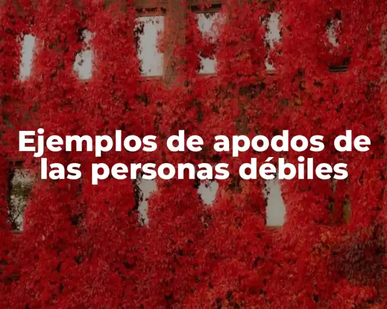 Ejemplos de apodos de las personas débiles