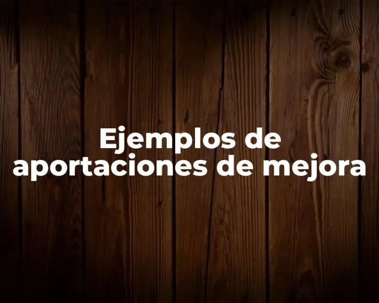 Ejemplos de aportaciones de mejora