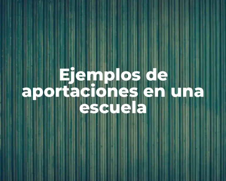 Ejemplos de aportaciones en una escuela