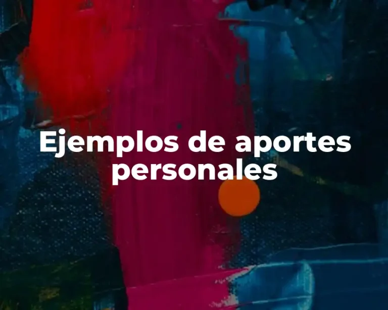 Ejemplos de aportes personales