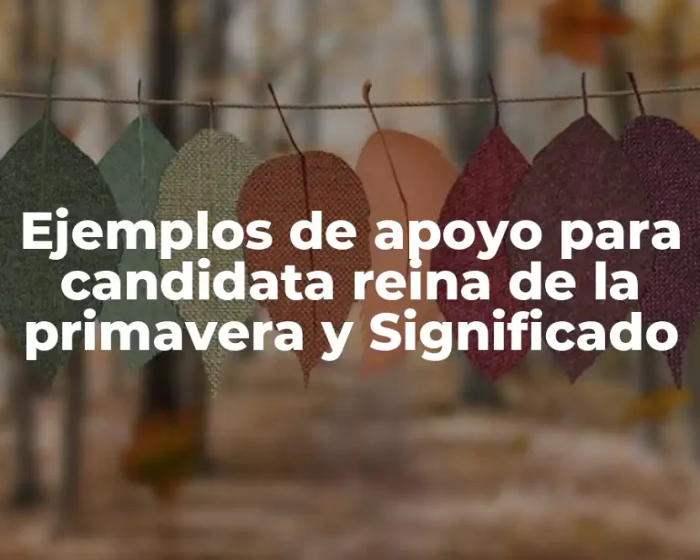 Ejemplos de apoyo para candidata reina de la primavera y Significado