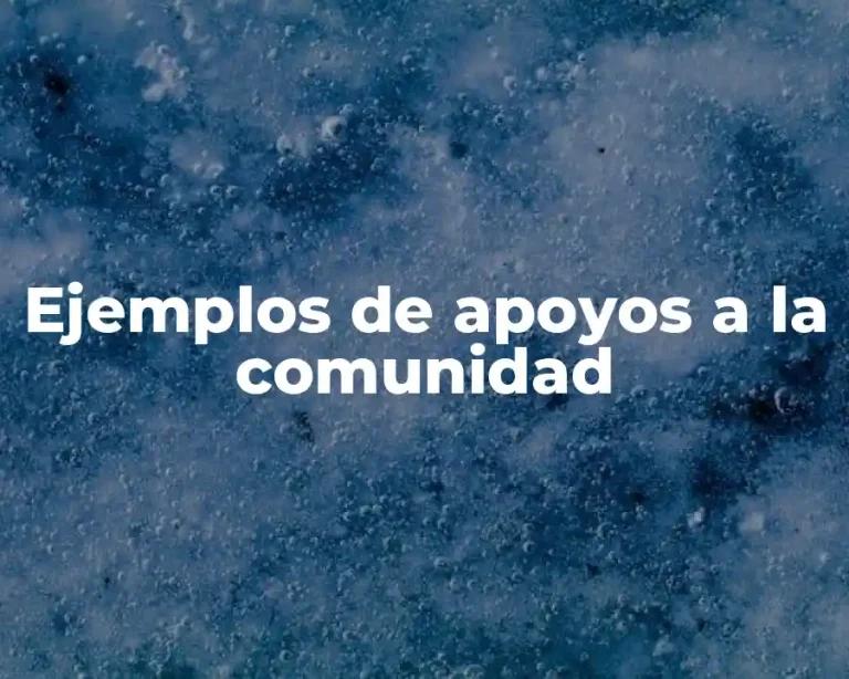 Ejemplos de apoyos a la comunidad