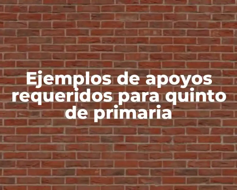 Ejemplos de apoyos requeridos para quinto de primaria