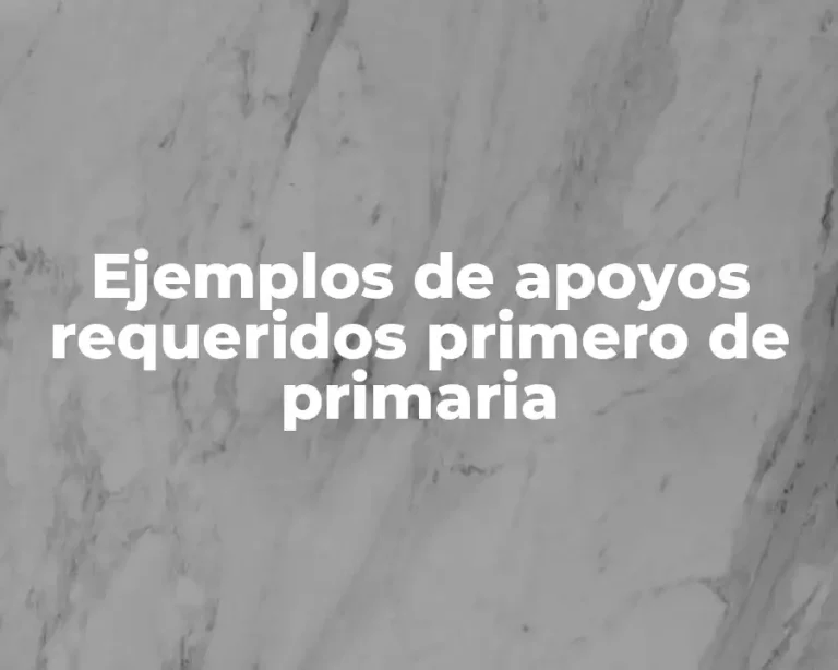 Ejemplos de apoyos requeridos primero de primaria