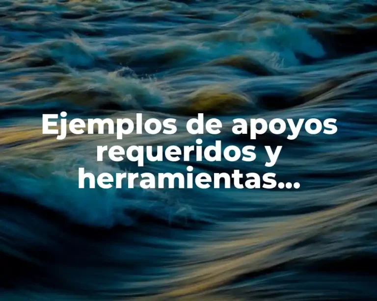 Ejemplos de apoyos requeridos y herramientas fundamentales y Significado