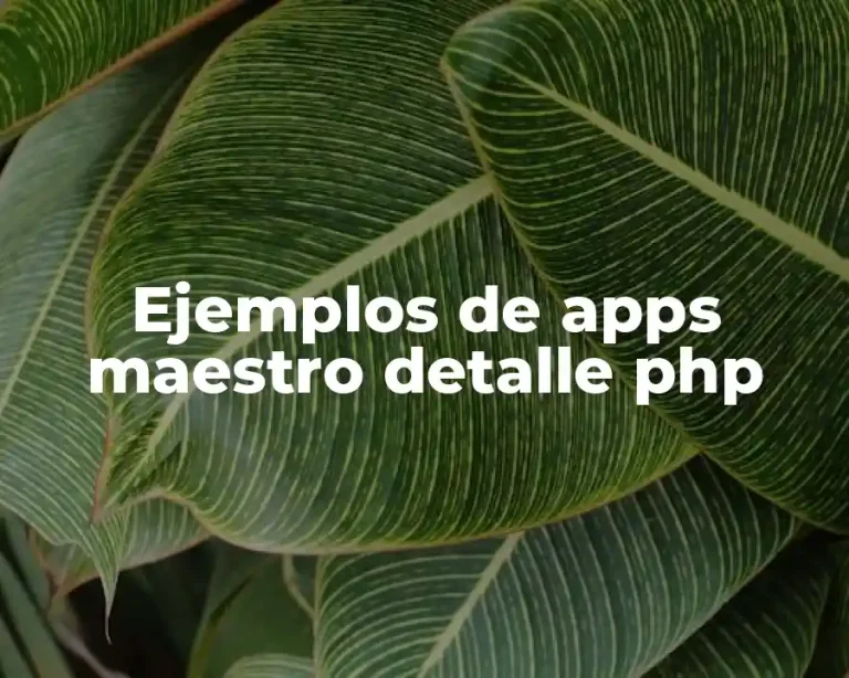 Ejemplos de apps maestro detalle php