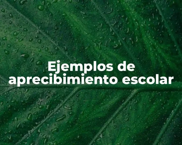 Ejemplos de aprecibimiento escolar