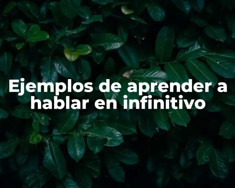 Ejemplos de aprender a hablar en infinitivo