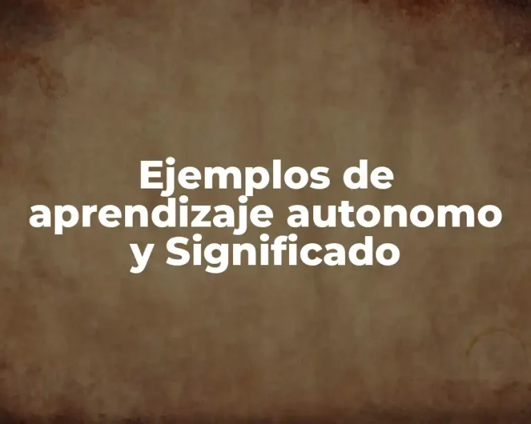 Ejemplos de aprendizaje autonomo y Significado