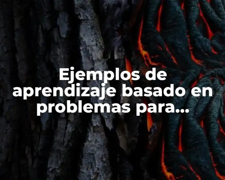 Ejemplos de aprendizaje basado en problemas para bachillerato y Significado