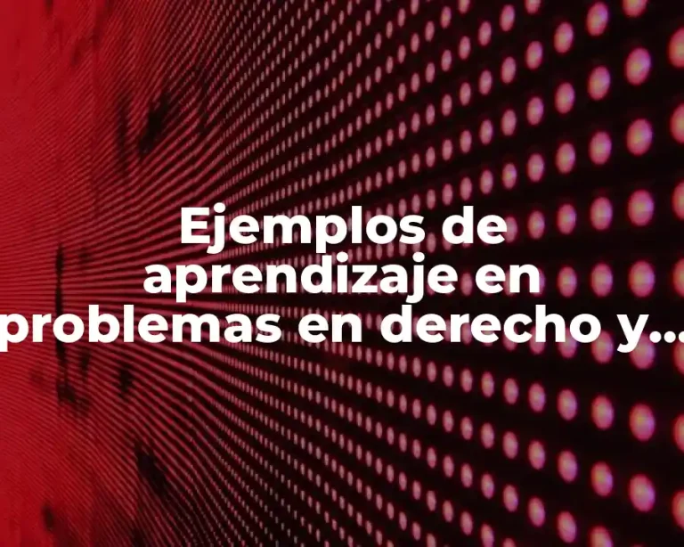 Ejemplos de aprendizaje en problemas en derecho y Significado
