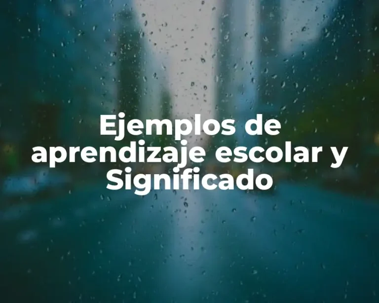 Ejemplos de aprendizaje escolar y Significado