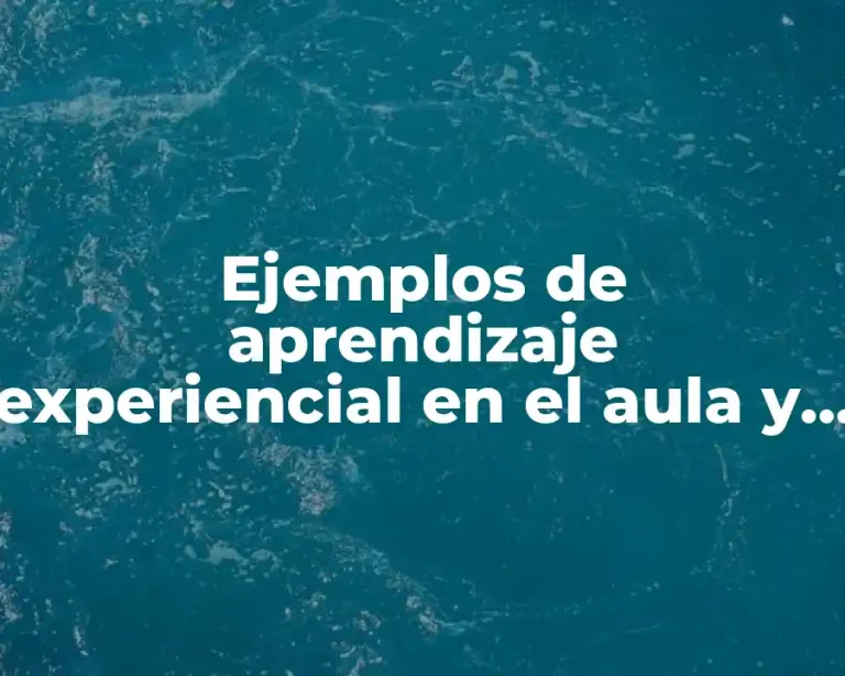 Ejemplos de aprendizaje experiencial en el aula y Significado